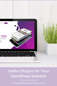 Useful Plugins for Your WordPress Website - picture of a laptop showing a website