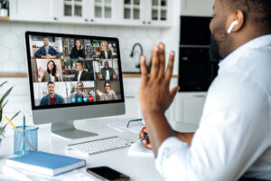 Broadband backups for home workers - picture of a zoom call on a scree