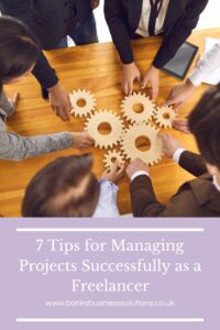 7 Tips for Managing Projects Successfully as a Freelancer - picture of cogs on a table