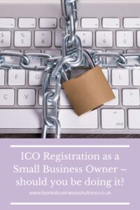 ICO Registration as a Small Business Owner – should you be doing it? - Picture of a keyboard with a padlock and chain on it