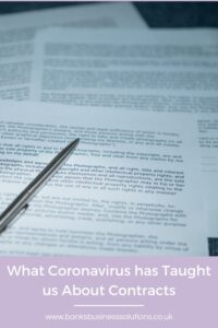What Coronavirus has Taught us About Contracts - Picture of a contract and pen