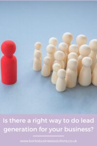Is there a right way to do lead generation for your business? - Picture of a red games piece and a crowd of other games pieces