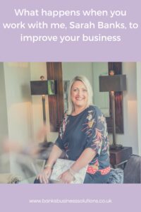 What’s it like working with an online business manager? - Picture of Sarah holding a book