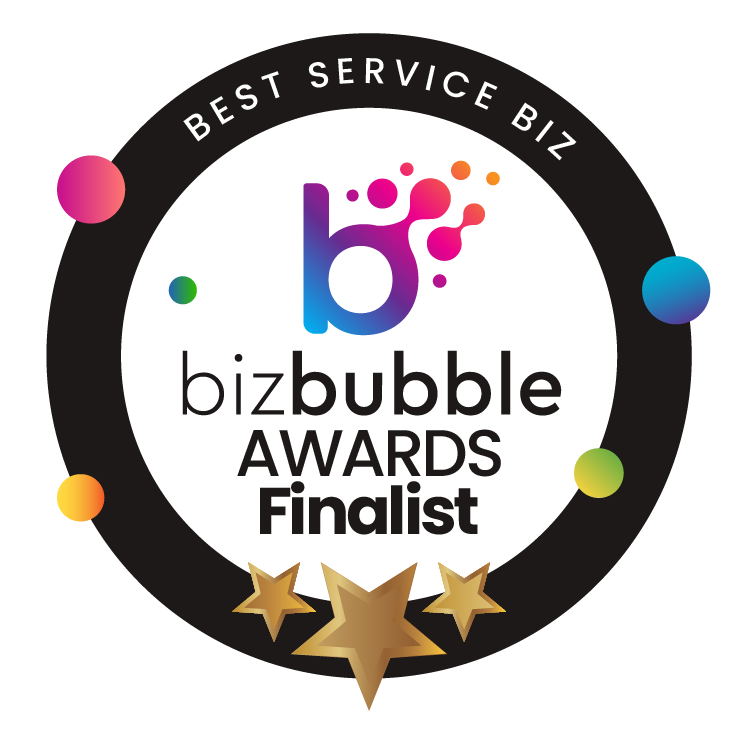 Biz Bubble Awards Finalist badge for best service biz
