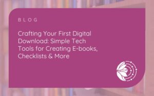 How to Easily Create Your First Digital Download - picture of books on a book shelf in a library
